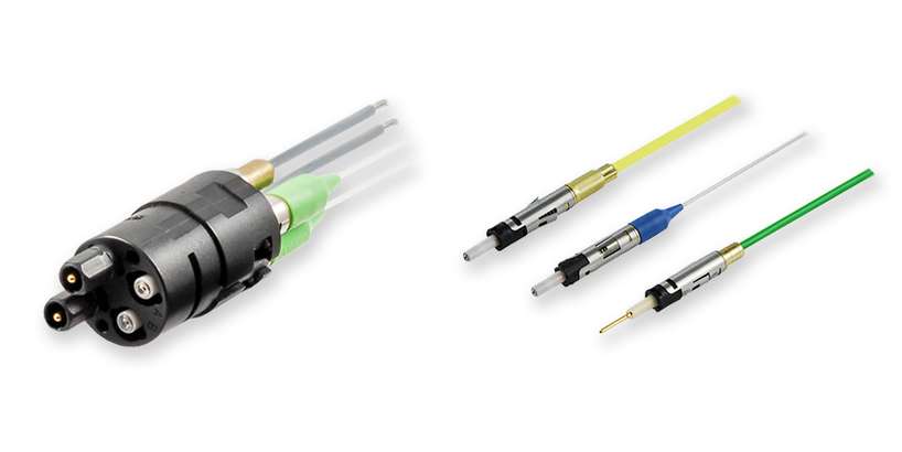 OEM insert optique / électrique DM4 pour utilisation dans une variété de connecteurs extérieurs et industriels